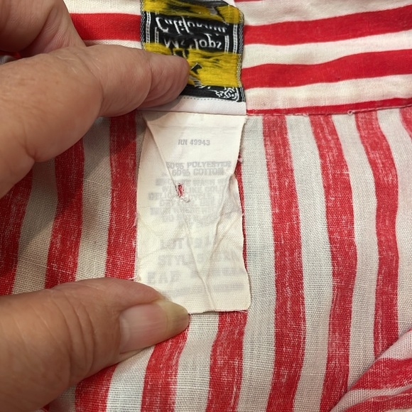 Ms. Tops California Red and White Striped Women's Top. Vintage Y2K - Picture 7 of 10